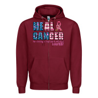 Burgundy heal cancer with cancer ribbon Zipper Hoodie - AdoDesignShop