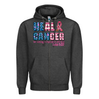 Charcoal Heather heal cancer with cancer ribbon Zipper Hoodie - AdoDesignShop