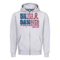Heather Grey heal cancer with cancer ribbon Zipper Hoodie - AdoDesignShop