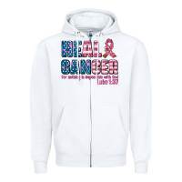 White heal cancer with cancer ribbon Zipper Hoodie - AdoDesignShop