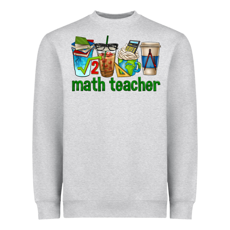 Math Teacher Coffee Cups Heavyweight Sweatshirt by texasbilliewilder | Teevron