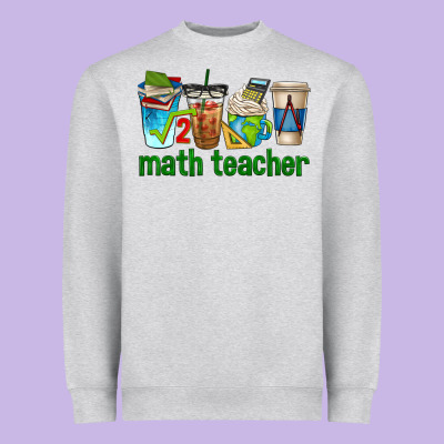 Math Teacher Coffee Cups Heavyweight Sweatshirt Designed By Texasbilliewilder