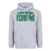 Heather Grey one lucky mama Heavyweight Hoodie - MaliasSmallBusiness