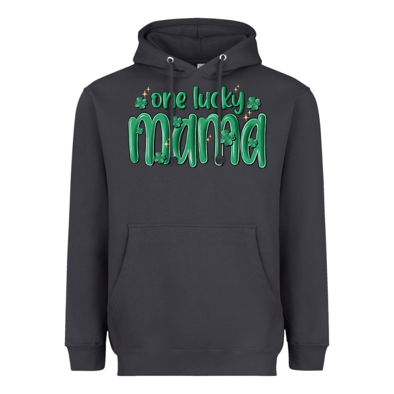 One Lucky Mama Heavyweight Hoodie by MaliasSmallBusiness | Teevron