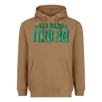 Toasted Coconut one lucky mama Heavyweight Hoodie - MaliasSmallBusiness