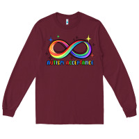 Burgundy autism acceptance Long Sleeve Tee - JahusDesignShop