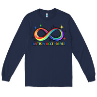 Navy autism acceptance Long Sleeve Tee - JahusDesignShop