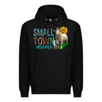 Black Small Town Mama With Sheeps Premium Hoodie - BundleAndBundleShop