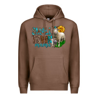 Chestnut Small Town Mama With Sheeps Premium Hoodie - BundleAndBundleShop