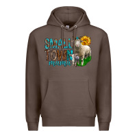 Coffee Small Town Mama With Sheeps Premium Hoodie - BundleAndBundleShop