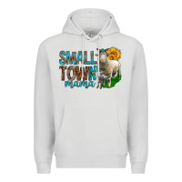 Dove Grey Small Town Mama With Sheeps Premium Hoodie - BundleAndBundleShop