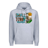Heather Grey Small Town Mama With Sheeps Premium Hoodie - BundleAndBundleShop