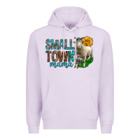 Lilac Small Town Mama With Sheeps Premium Hoodie - BundleAndBundleShop