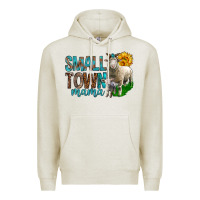Oatmeal Heather Small Town Mama With Sheeps Premium Hoodie - BundleAndBundleShop