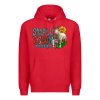 Red Small Town Mama With Sheeps Premium Hoodie - BundleAndBundleShop