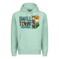 Seafoam Small Town Mama With Sheeps Premium Hoodie - BundleAndBundleShop