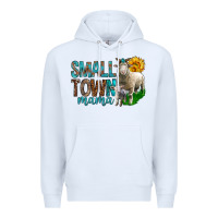 White Small Town Mama With Sheeps Premium Hoodie - BundleAndBundleShop