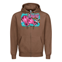 Chestnut fight with boxing gloves and cancer ribbon Zipper Hoodie - AdoDesignShop
