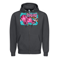 Smoke fight with boxing gloves and cancer ribbon Zipper Hoodie - AdoDesignShop