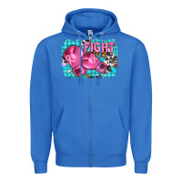True Royal fight with boxing gloves and cancer ribbon Zipper Hoodie - AdoDesignShop