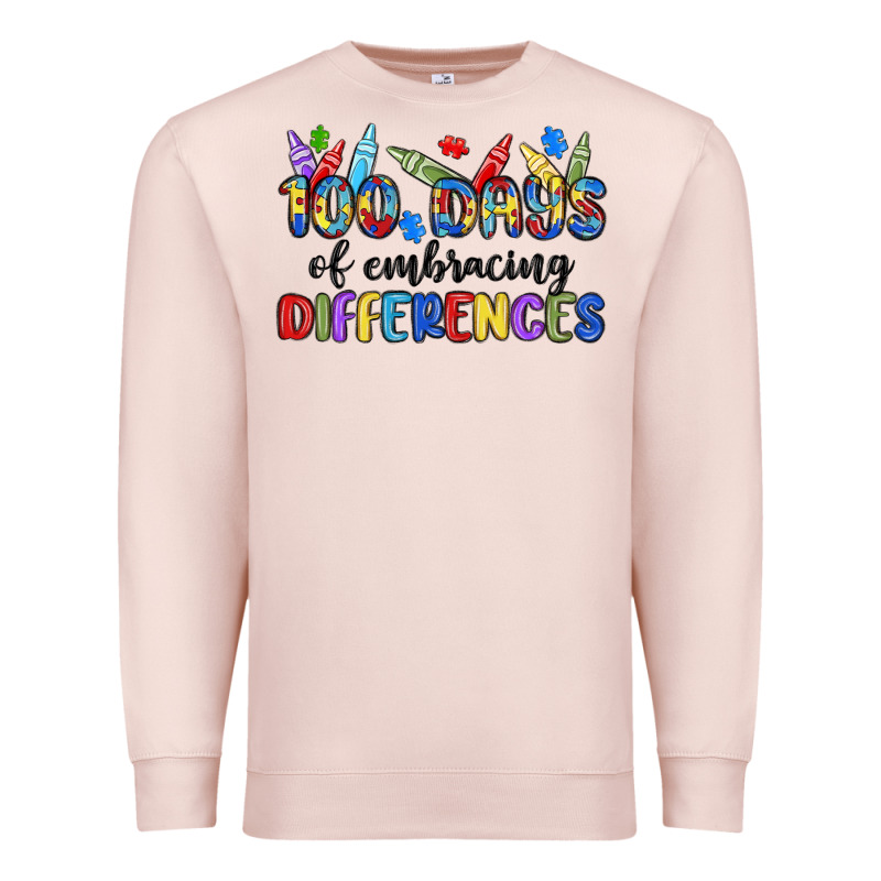 100 Days Of Embracing Differences Premium Sweatshirt by MaliasSmallBusiness | Teevron