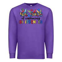 Purple 100 days of embracing differences Premium Sweatshirt - MaliasSmallBusiness