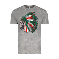 Cloud Rock mexican indian headdress with skull Vintage Tee - RanaPortraitStore