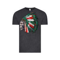 Vintage Black mexican indian headdress with skull Vintage Tee - RanaPortraitStore