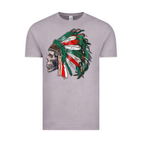 Vintage Zinc mexican indian headdress with skull Vintage Tee - RanaPortraitStore