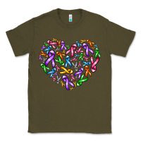 Army Green cancer ribbon heart Classic Tee - AdoDesignShop