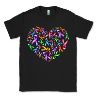 Black cancer ribbon heart Classic Tee - AdoDesignShop