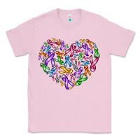 Bubblegum Pink cancer ribbon heart Classic Tee - AdoDesignShop