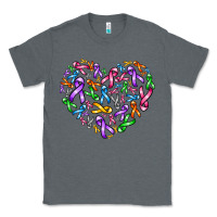 Charcoal Heather cancer ribbon heart Classic Tee - AdoDesignShop