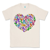 Natural cancer ribbon heart Classic Tee - AdoDesignShop