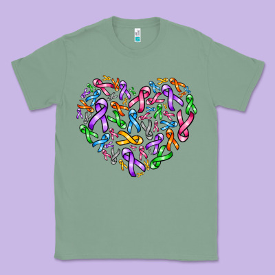 Cancer Ribbon Heart Classic Tee Designed By Adodesignshop