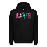 Black love with guernsey cow Premium Hoodie - AdoDesignShop