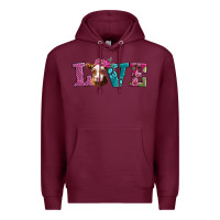 Burgundy love with guernsey cow Premium Hoodie - AdoDesignShop
