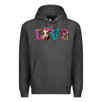 Charcoal Heather love with guernsey cow Premium Hoodie - AdoDesignShop