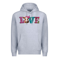 Heather Grey love with guernsey cow Premium Hoodie - AdoDesignShop
