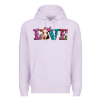 Lilac love with guernsey cow Premium Hoodie - AdoDesignShop