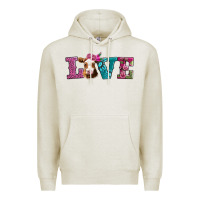 Oatmeal Heather love with guernsey cow Premium Hoodie - AdoDesignShop