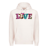 Pale Pink love with guernsey cow Premium Hoodie - AdoDesignShop