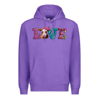 Purple love with guernsey cow Premium Hoodie - AdoDesignShop