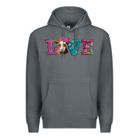 Rock love with guernsey cow Premium Hoodie - AdoDesignShop