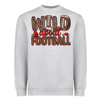 Heather Grey wild about football Heavyweight Sweatshirt - Zillion Design Studio
