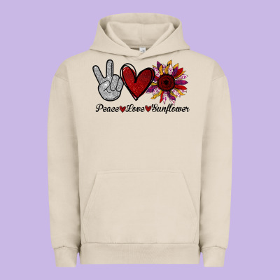 Peace Love Sunflower Urban Hoodie Designed By Bettercallsaul
