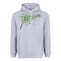 Heather Grey four leaf clover Heavyweight Hoodie - MaliasSmallBusiness