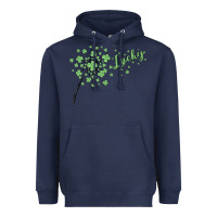 Navy four leaf clover Heavyweight Hoodie - MaliasSmallBusiness
