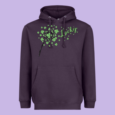 Four Leaf Clover Heavyweight Hoodie Designed By Maliassmallbusiness