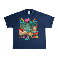 Navy busy doing cool teacher stuff Urban Heavy Tee - Zillion Design Studio